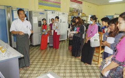ရိတ်သိမ်းချိန်လွန်နည်းပညာ သုတေသနဌာနစုသို့ လူငယ်စိုက်ပျိုးရေးသုတေသီများသွားရောက်လေ့လာခြင်း
