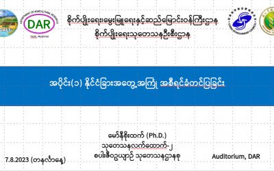 နှံစားပြောင်းမျိုးများ၏ အာဟာရ အရည်အသွေး၊ ကစီဓာတ်၏ ရုပ်သွင်ပြင် ဂုဏ်သတ္တိများနှင့် ကစော်ဖောက်ခြင်းဆိုင်ရာ လက္ခဏာရပ်များကို လေ့လာခြင်း