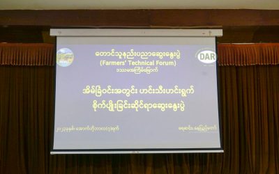 အိမ်ခြံဝင်းအတွင်း ဟင်းသီးဟင်းရွက်စိုက်ပျိုးခြင်းဆိုင်ရာဆွေးနွေးပွဲခေါင်းစဉ်ဖြင့် တောင်သူ နည်းပညာဆွေးနွေးပွဲကျင်းပခြင်း