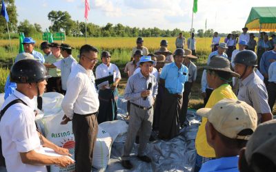 ပန်းတနော်မြို့နယ်အတွင်းရှိ မိုးစပါးစိုက်ကွင်းများနှင့် လယ်ယာကုန်ထုတ်လုပ်ငန်းများကို ဒုတိယဝန်ကြီး ဒေါက်တာတင်ထွဋ် ကြည့်ရှုစစ်ဆေးခြင်း